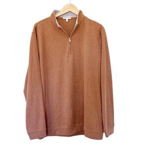 Peter Millar Brown Quarter Zip Sweater Sz L